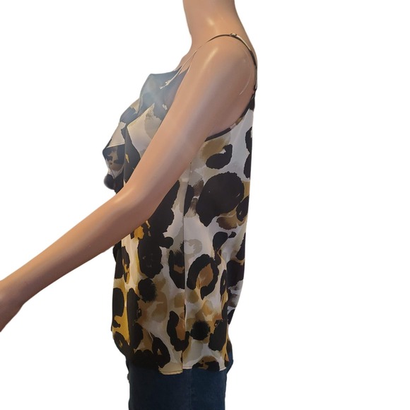 Cabi Size M 174 Ingenue Cami Tank Top Ruffle Adjustable Straps Animal Print - Picture 3 of 9